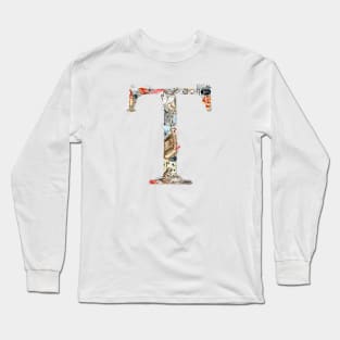 Magical letter T, Monogram,Custom Letter Print, Initials Long Sleeve T-Shirt